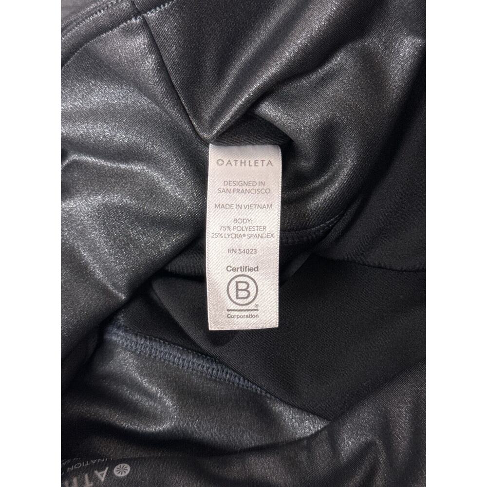 Athleta Leggings Small Womens Inclination Moto Tight Black Glitter Metallic - Picture 7 of 7